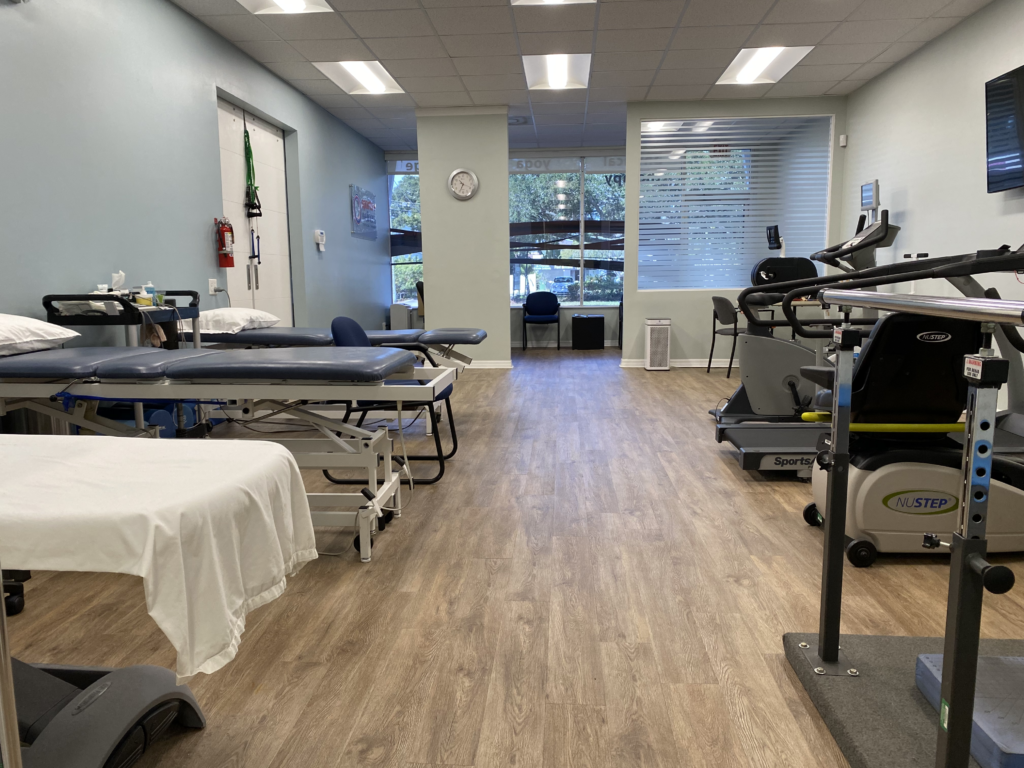 View of the inside of Sports and Wellness Physical Therapy. 